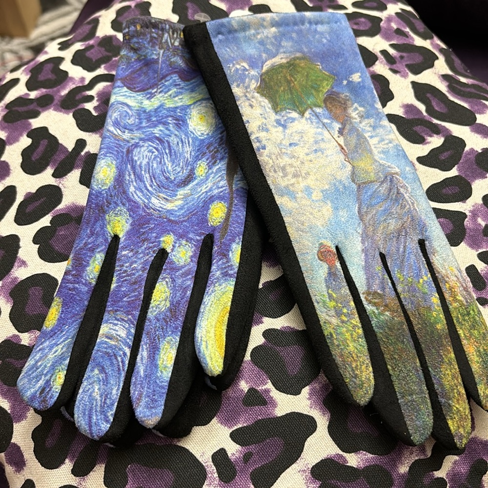 Fine Art Inspired Starry Night Van Gogh & Monet Madam Touch Screen Blue or Green - Picture 2 of 13